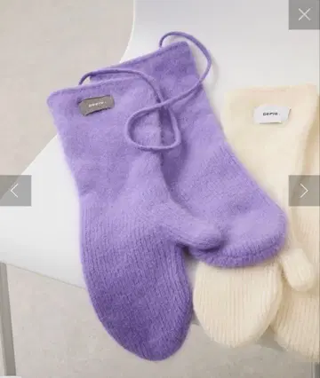 [ 새상품 미사용 택 포함 ] cepie 울 미튼 퍼플 끈 포함