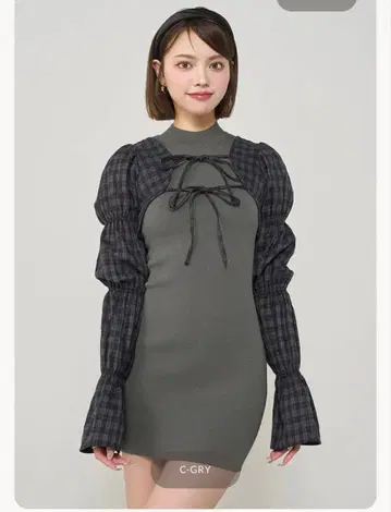 Darich 셔링 볼레로 미니 원피스 GRY