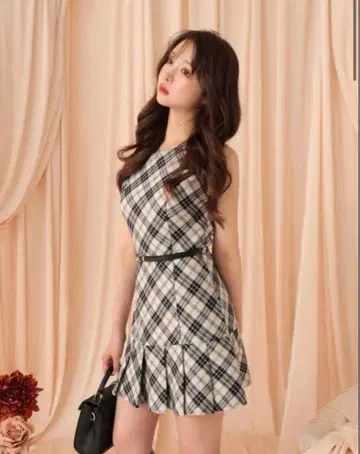 M me eme Check pleated mini onepiece