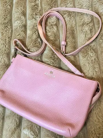 AGATHA 핑크 가죽 숄더백
