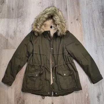 모즈 코트 퍼 포함 카키 올리브