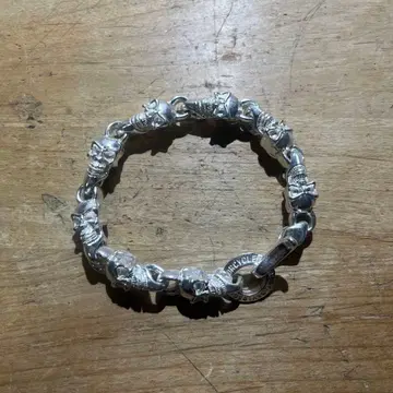 미사용 새상품 80s 스컬 팔찌 빈티지 실버 925