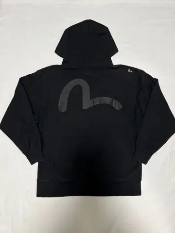 EVISU 후드티 42사이즈 블랙 카모메 블랙 속기모 후디 자수