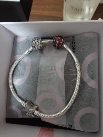 레어 Pandora 실버 팔찌 비즈 포함