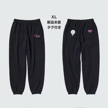 UNIQLO KAWS 스웨트 팬츠 블랙