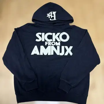 히라모토 렌 AMNJX SICKO 후디 후드티 블랙 블랙