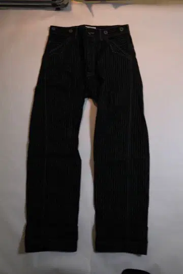 Schott 샷 블랙 데님 팬츠 핀스트라이프 32