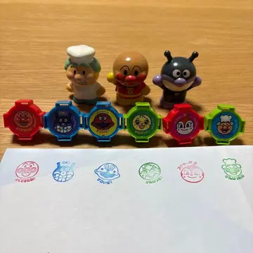 호빵맨 피규어 3개 포함 스탬프 6개 세트