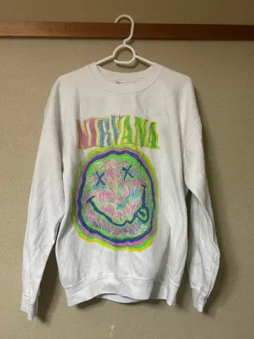 구제 의류 Nirvana 스마일리 페이스 맨투맨 M