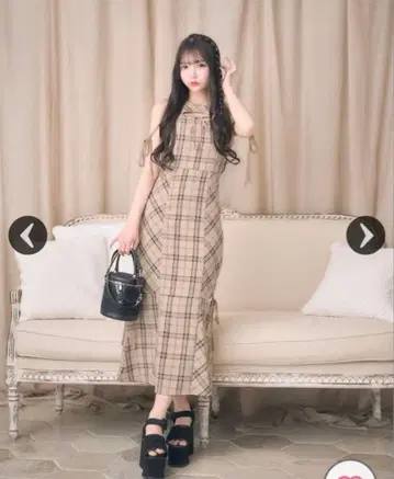 미셸 마카롱 바이어스 체크 머메이드 원피스