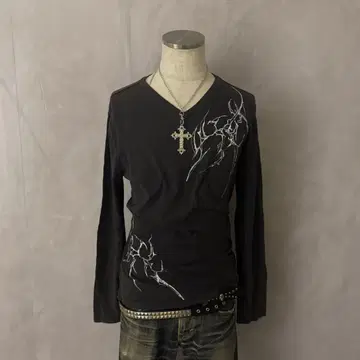 y2k 그런지 헤이세이 갸루 펑크 록 시크 스타일 번개 레이어드 페인트