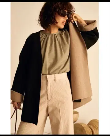 리버서블 노카라 오픈 자켓