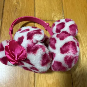 디즈니 핑크 레오파드 무늬 귀도리 미니