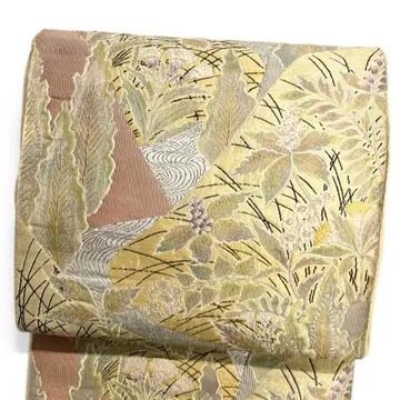 후쿠로 오비 오동나무 꽃 흐르는 물 나무 기모노 122b d ms