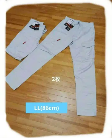 2장 세트 새상품 LL 사이즈 (86cm) 실버 작업 바지 워크 팬츠