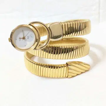 고져스 손목시계 팔찌 스네이크 쿼츠 여성용 골드