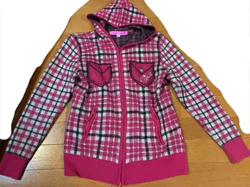 VIVA HEART 스웨터 체크 핑크