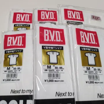 6장 세트 [ B.V.D. V넥 반팔 T셔츠 M 사이즈 ]