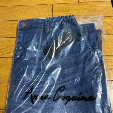 앙코키누 오리지널 스타 프린트 데님 타이트 스커트 라이트 블루 M