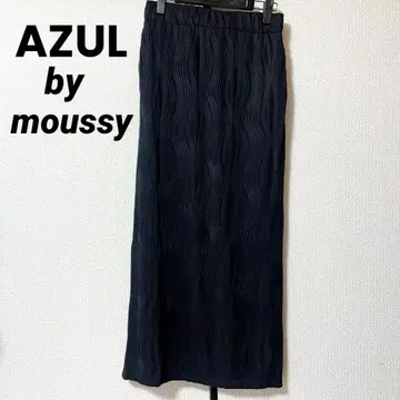 새상품 아줄바이마우지 헨케이 리브 티셔츠 타이트 스커트 블랙