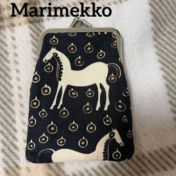 마리메꼬 Musta tamma 가마구치 파우치 marimekko
