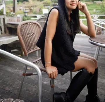 searoomlynn 슬리브리스 트위드 상의