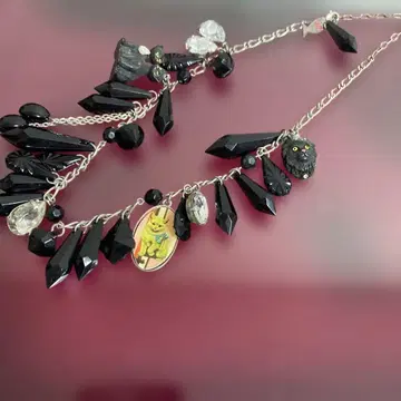 N2 by Les Nereides 클래시컬 고양이 캣 목걸이 검은 고양이