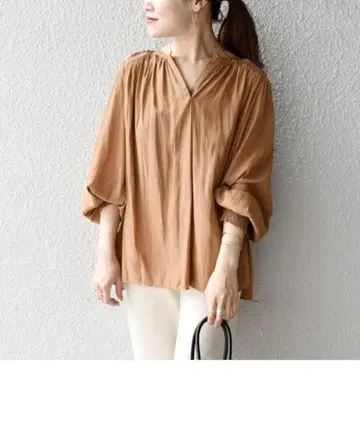 쉽스 SHIPS 커프 셔링 피코 블라우스