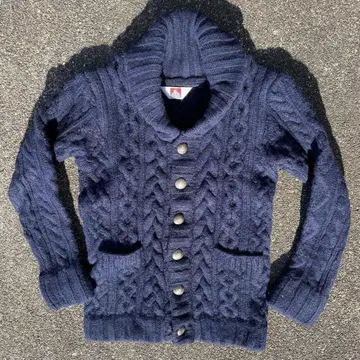 BSN DAVIS 네이비 케이블 니트 가디건 상의 벤 S
