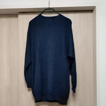 ZANONE 실크 100% 크루넥 니트 50 L 상당 이태리제 네이비