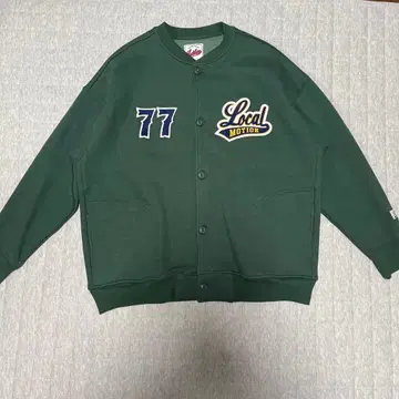 로컬 모션 그린 맨투맨 바시티 자켓