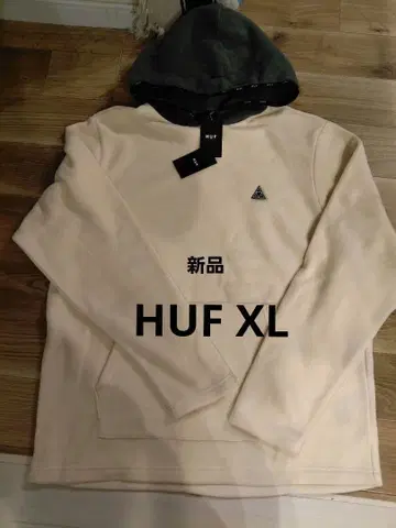 새상품 HUF 후드티 크림/카키 XL