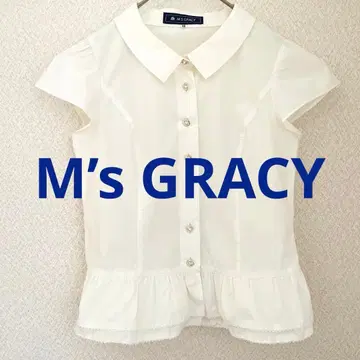 엠즈 그레이시 반팔 티어드 페플럼 블라우스 38 화이트