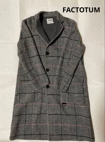 FACTOTUM 남성용 체스터 코트 그레이 계열 체크