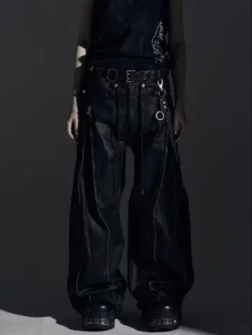 ZIP WIDE BAGGY PANTS