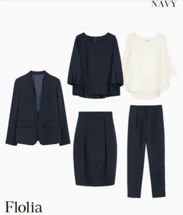 Floria 돌려입기 4종 세트! 셋업 세레모니 수트 네이비 S