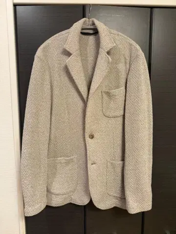 SHIPS 니트 테일러드 자켓 L 베이지 울 혼방 일본제