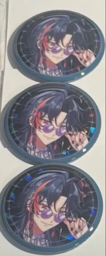 니지산지 카이세이 3SKM IMPACT 홀로그램 패턴 캔뱃지 3개 세트