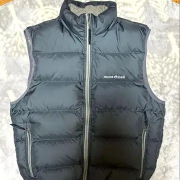 새상품급 mont-bell 다운 베스트 L 차콜 그레이