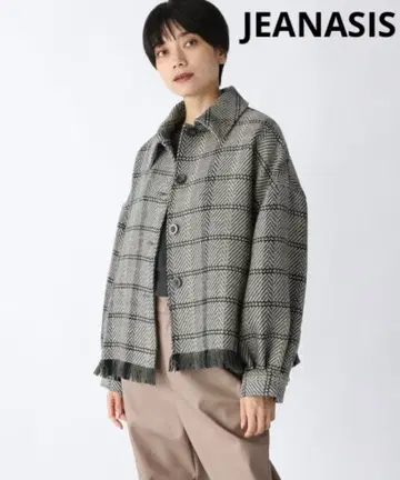 JEANASIS 트위드 프린지 숏 자켓