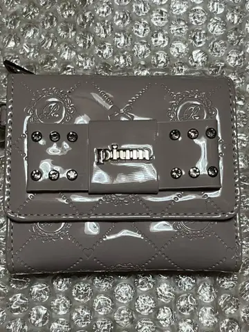 pium 리본 접이식 지갑 (핑크)