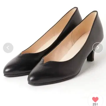 새상품 천연 가죽 neue diffusion V컷 펌프스/1572 블랙