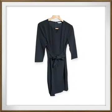 허리 리본 포함 블랙 원피스 ( M 사이즈 )