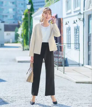 베이지 자켓 3종 세트 상하의 수트 셋업 포멀