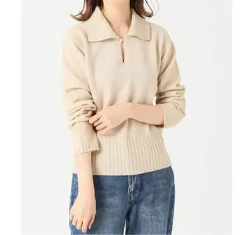 IENA 이에나 지롱 라무 폴로 풀오버 펄 버튼