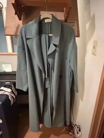 플라스테 PLST 롱 코트 민트 그린