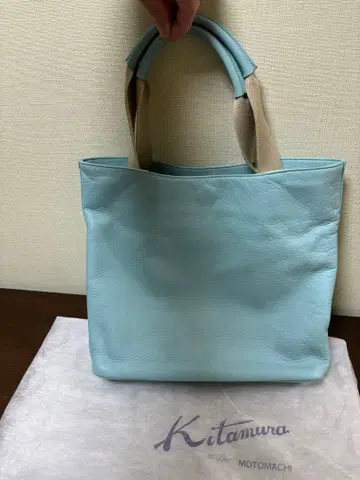 kitamura 키타무라 천연 가죽 슈링크 가죽 토트백 라이트 블루