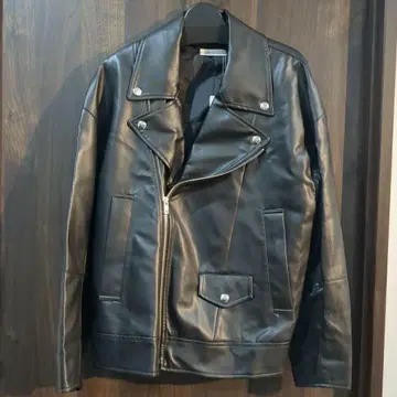 야마다야 Aga 인조 가죽 가죽 재킷 블랙