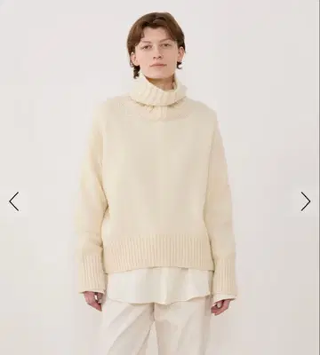 GALERIE VIE 파인 울 터틀넥 니트 S 화이트