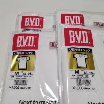 4장 세트 [ B.V.D. U넥 반팔 티셔츠 M ]